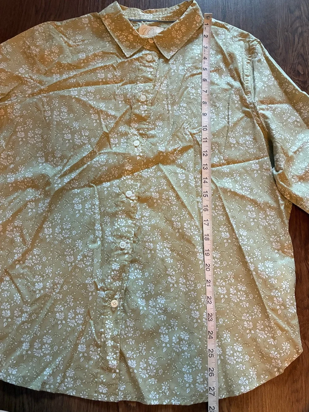 J. Crew NWT Green & White Slim-Fit Shirt in Liberty® Capel Floral Fabric-Size 18